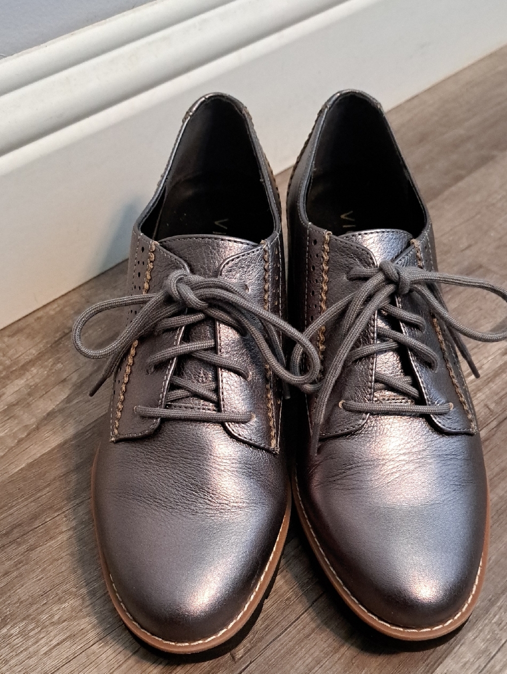 Vionic Leather Lace Up Wedge